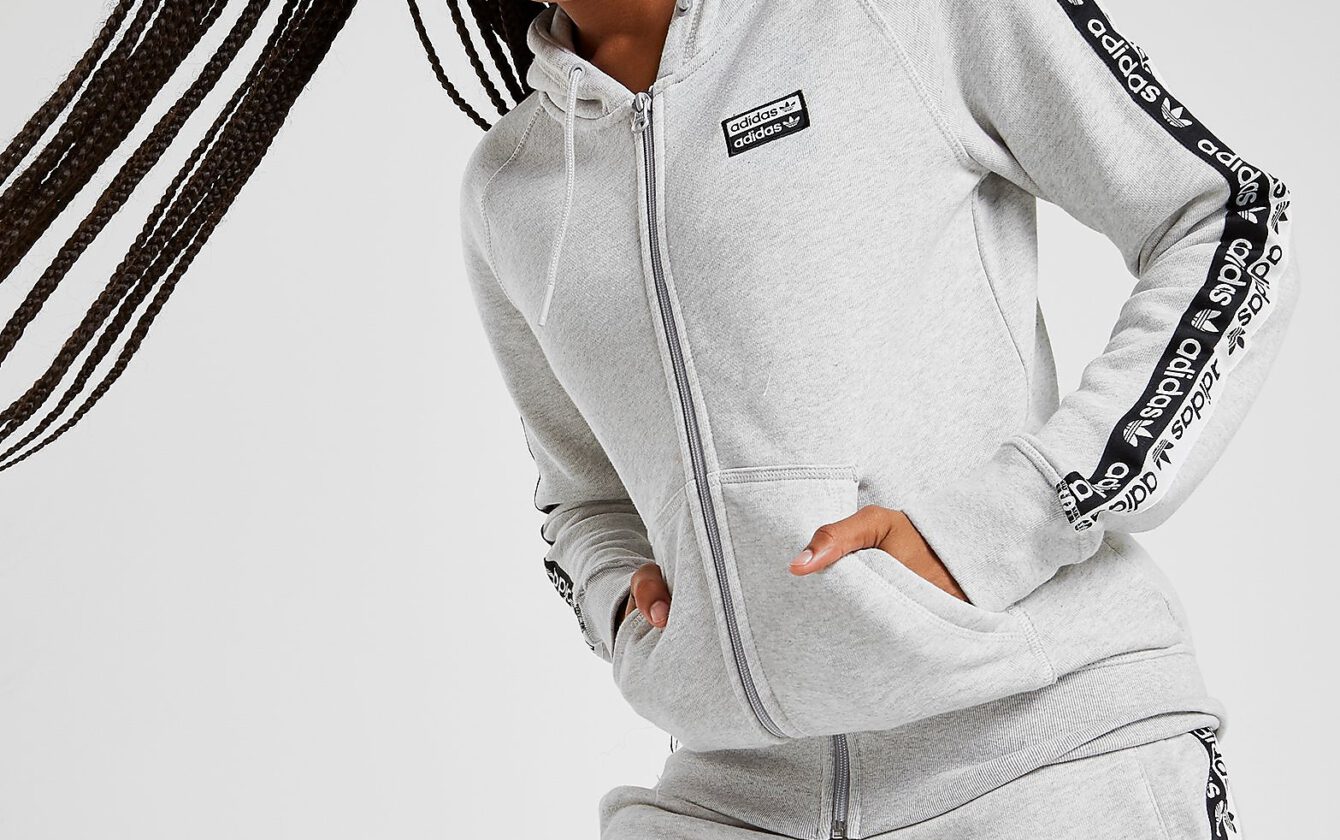 adidas tape fleece hoodie